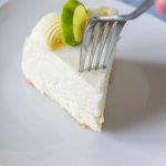 Slice of Instant Pot Key Lime Cheesecake